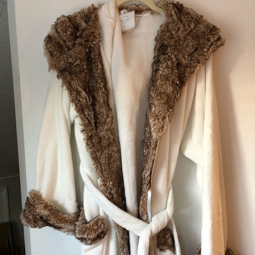 Faux fur robe